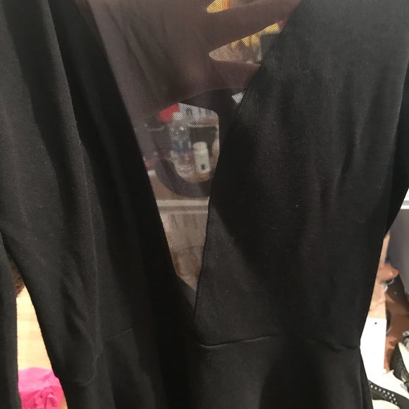 America’s Apparel Deep V Mesh Slater Dress - Picture 3 of 4